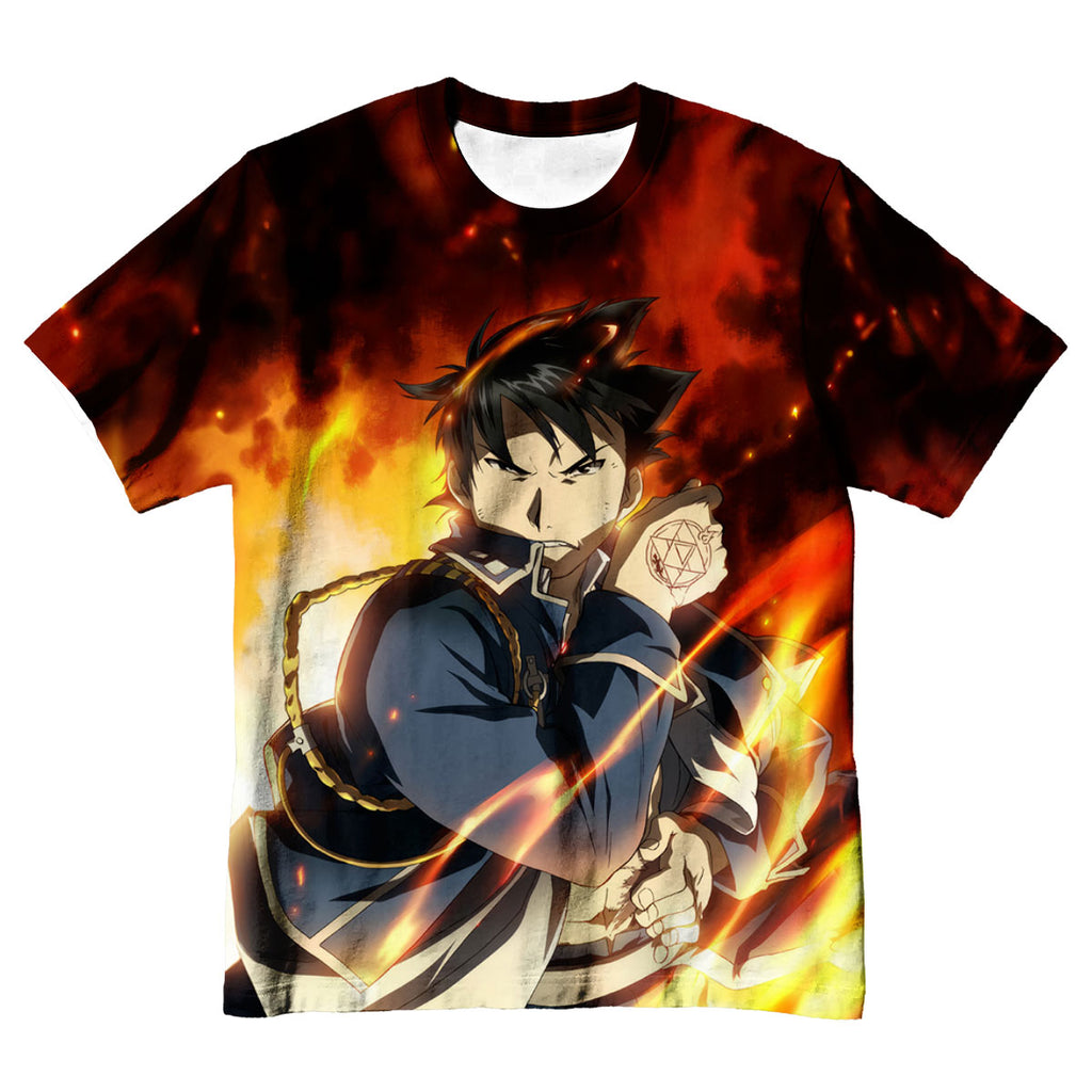 Fullmetal Alchemist Roy Mustang Engulfed Flames Anime Apparel