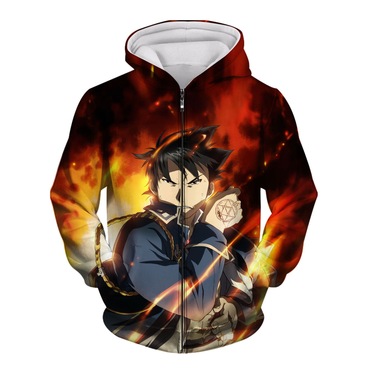 Fullmetal Alchemist Roy Mustang Engulfed Flames Anime Apparel