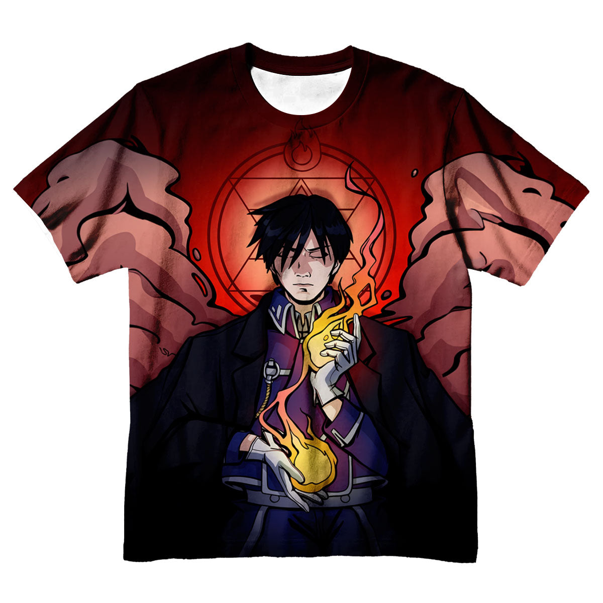 Fullmetal Alchemist Roy Mustang Wielding Flames Anime Apparel
