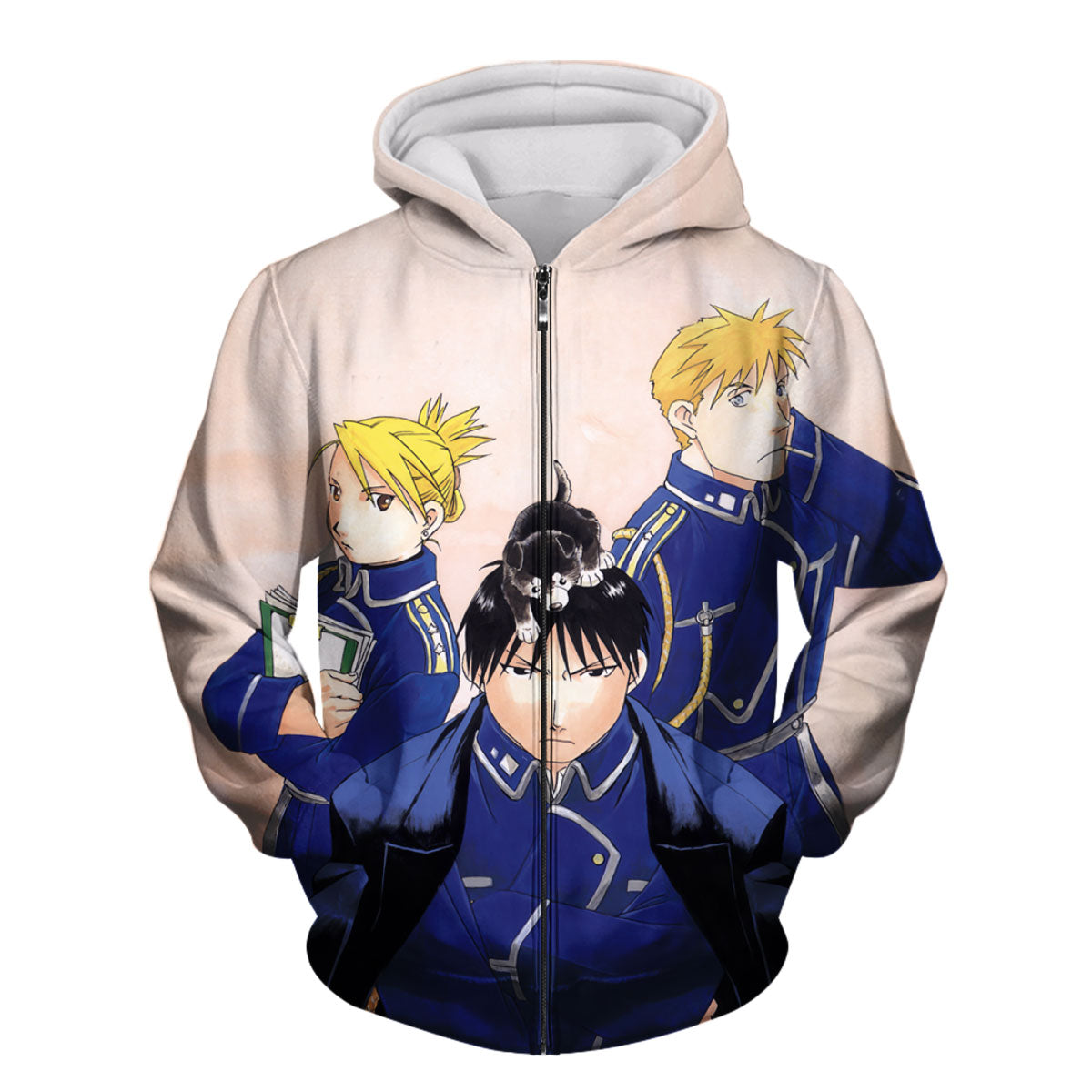 Fullmetal Alchemist Roy Mustang With Cat Anime Apparel