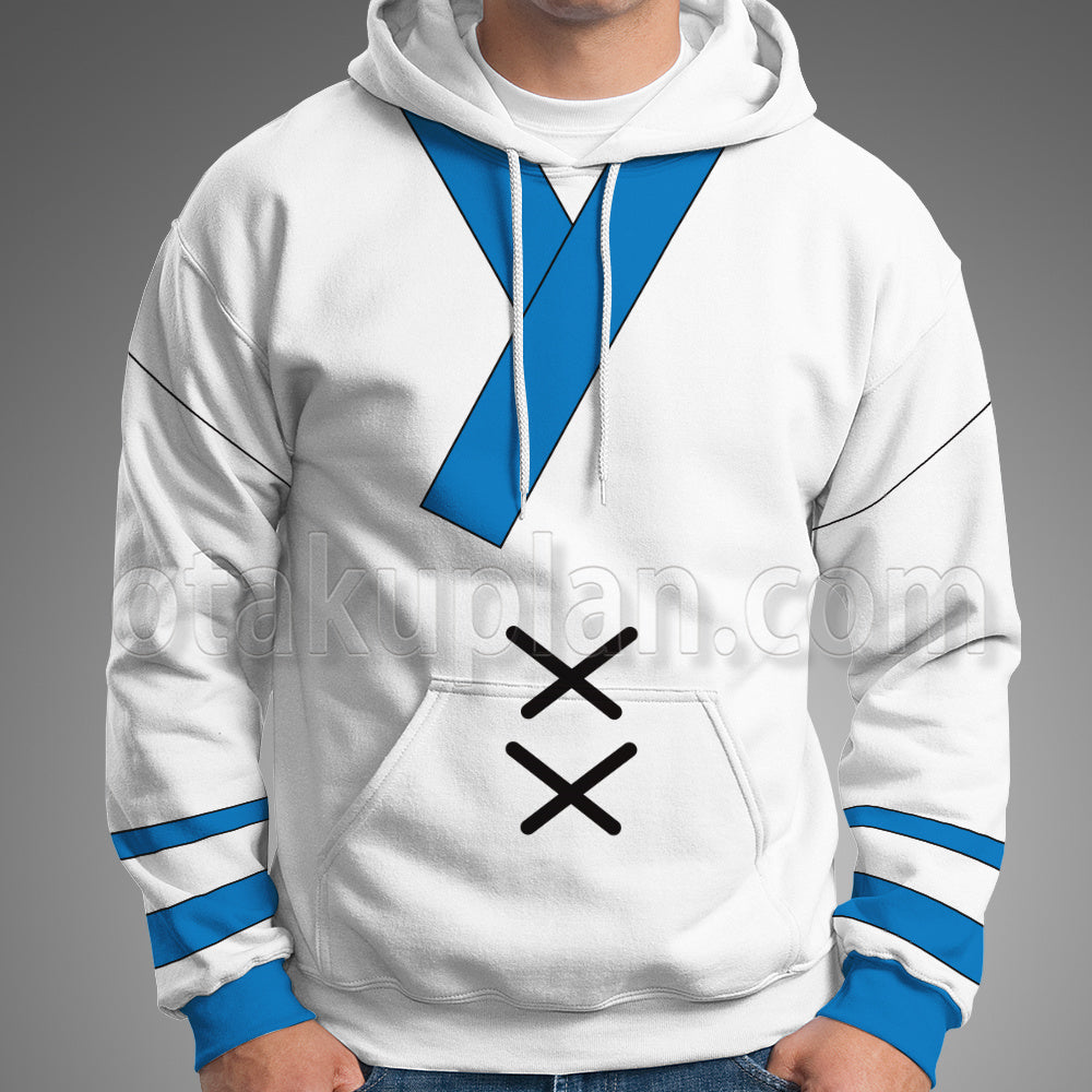 Hunter Hunter Aizakku Netero White Blue Taoist Robe Cosplay Hoodie