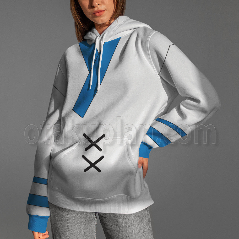 Hunter Hunter Aizakku Netero White Blue Taoist Robe Cosplay Hoodie