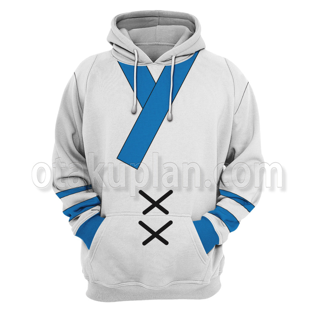 Hunter Hunter Aizakku Netero White Blue Taoist Robe Cosplay Hoodie
