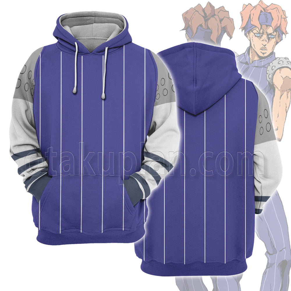 Anime Golden Wind Squalo Blue Cosplay Hoodie