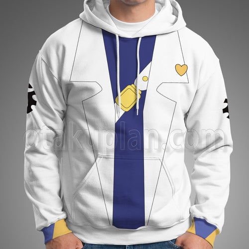 Anime Jotaro Kujo White Clothes Cosplay Hoodie