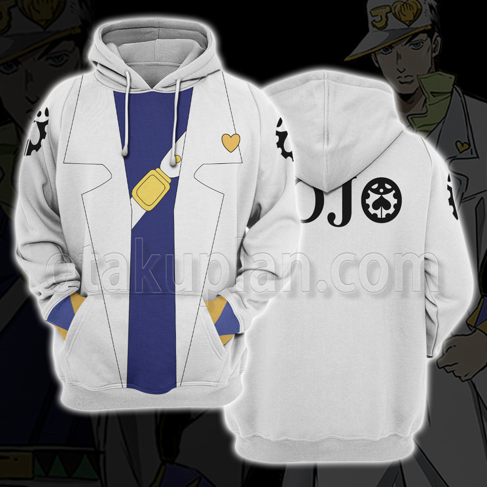 Anime Jotaro Kujo White Clothes Cosplay Hoodie