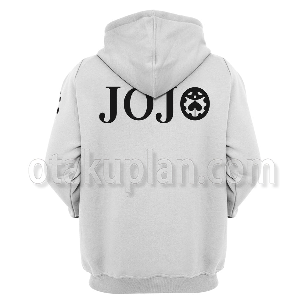 Anime Jotaro Kujo White Clothes Cosplay Hoodie