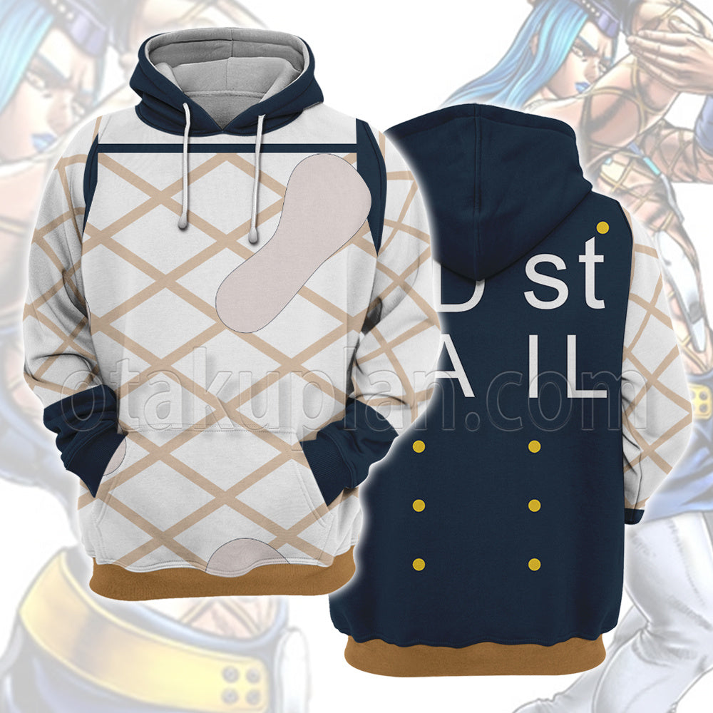 Anime Stone Ocean Narc Anastasia Blue Cosplay Hoodie