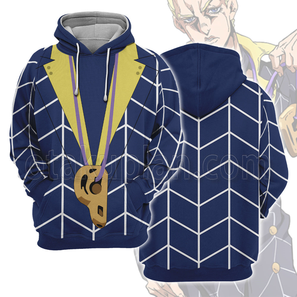 Anime Vento Aureo Golden Wind Prosciutto Blue Cosplay Hoodie