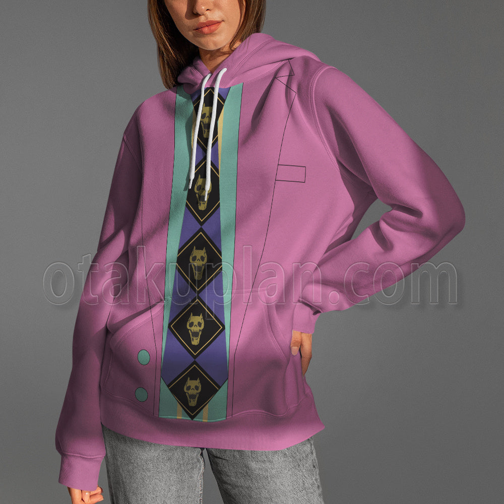 Anime Yoshikage Kira Pink Cosplay Hoodie