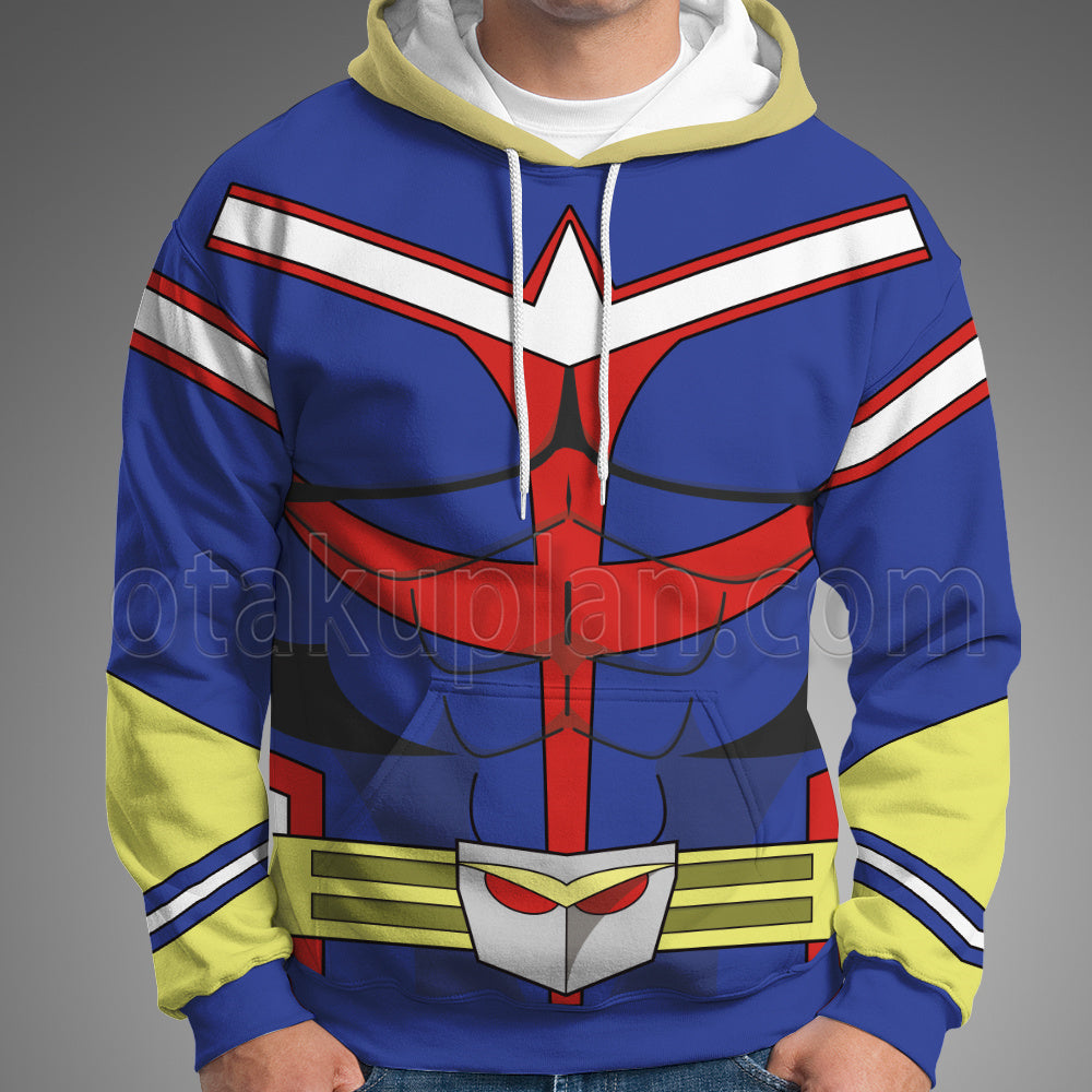 Anime All Might Blue Uniform Cosplay Hoodie
