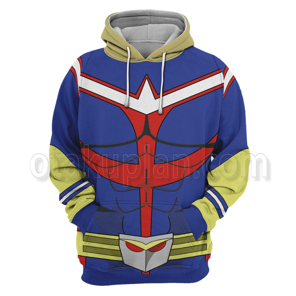 Anime All Might Blue Uniform Cosplay Hoodie