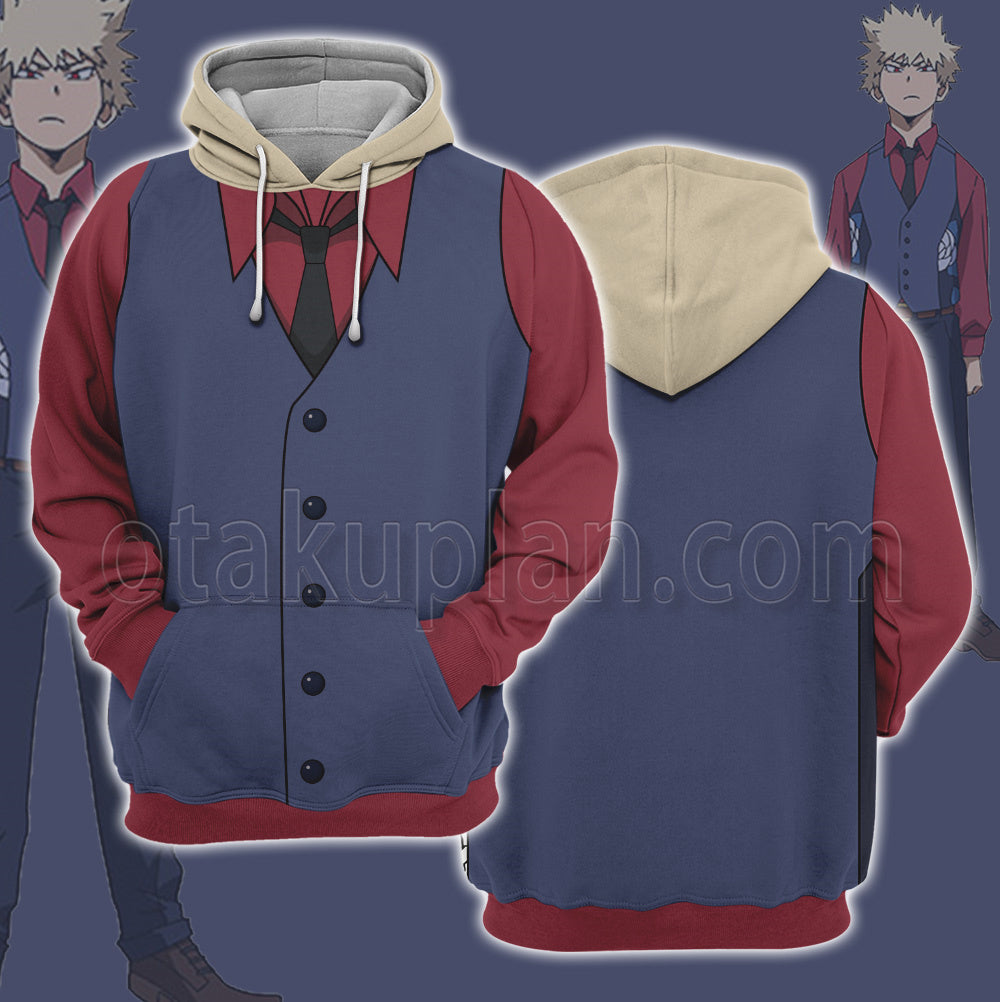 Anime Bakugou Katsuki Red Suit Cosplay Hoodie