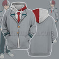 Anime Todoroki Shouto Grey Uniform Cosplay Hoodie