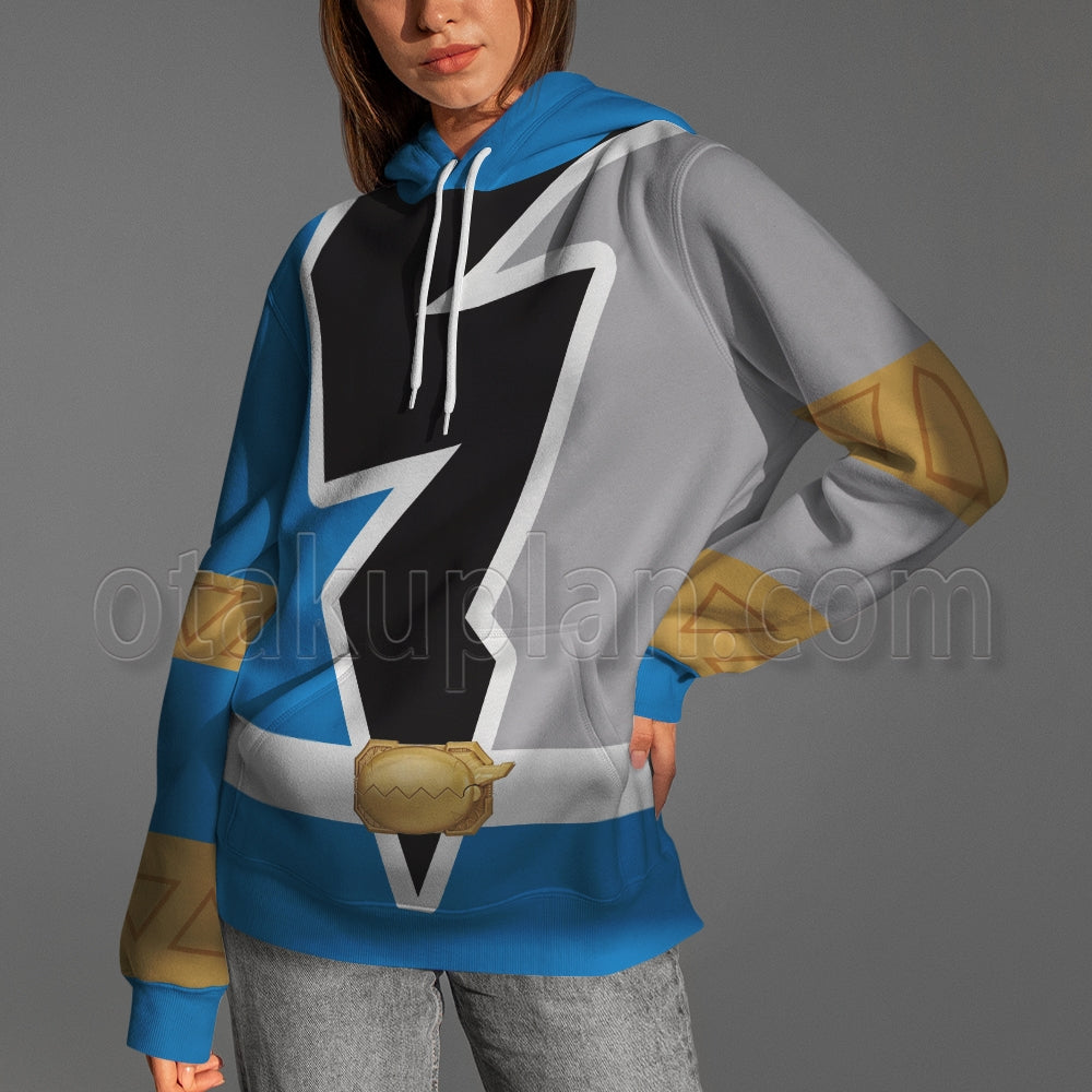 Power Rangers Dino Fury Blue Ranger Cosplay Hoodie