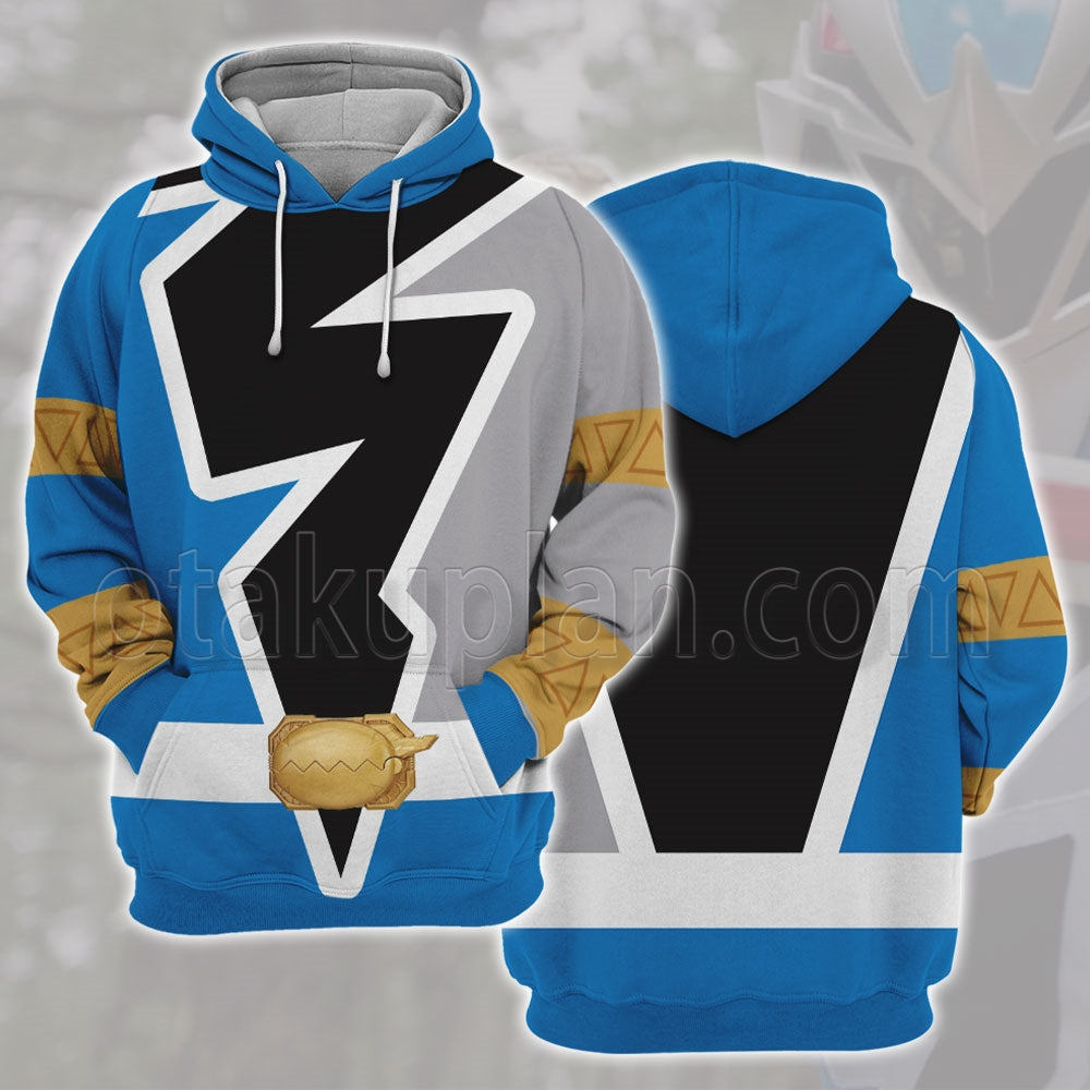 Power Rangers Dino Fury Blue Ranger Cosplay Hoodie