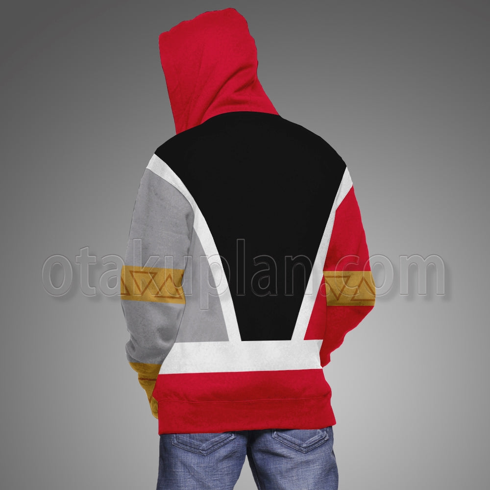 Power Rangers Dino Fury Red Ranger Cosplay Hoodie