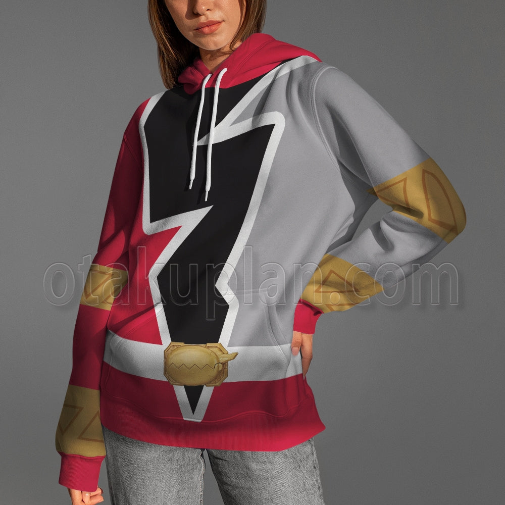 Power Rangers Dino Fury Red Ranger Cosplay Hoodie