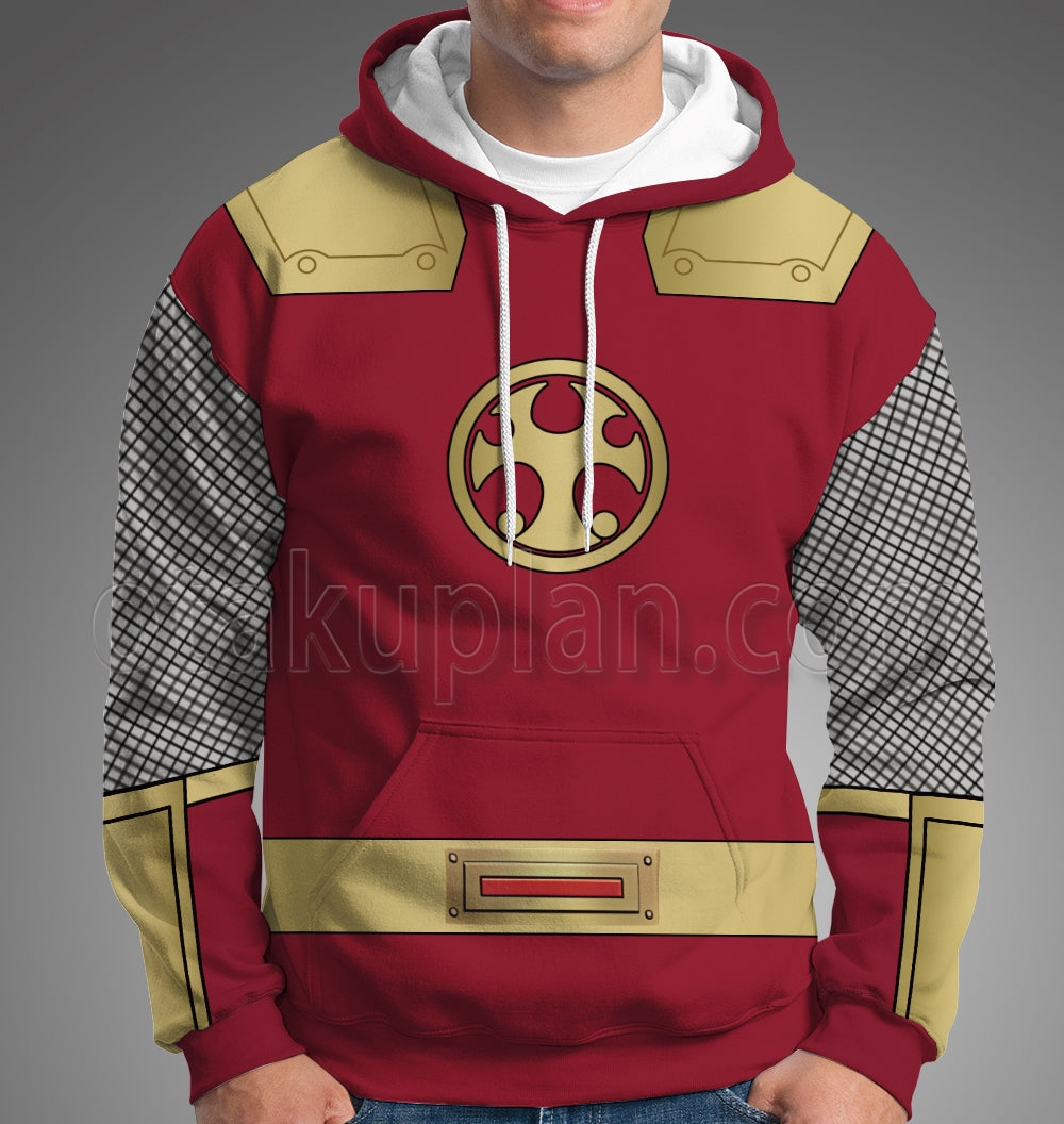 Power Rangers Ninja Storm Crimson Thunder Ranger Red Cosplay Hoodie