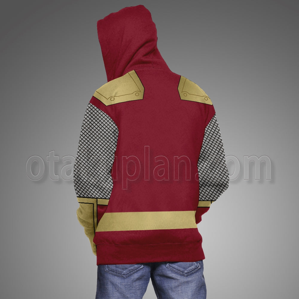 Power Rangers Ninja Storm Crimson Thunder Ranger Red Cosplay Hoodie