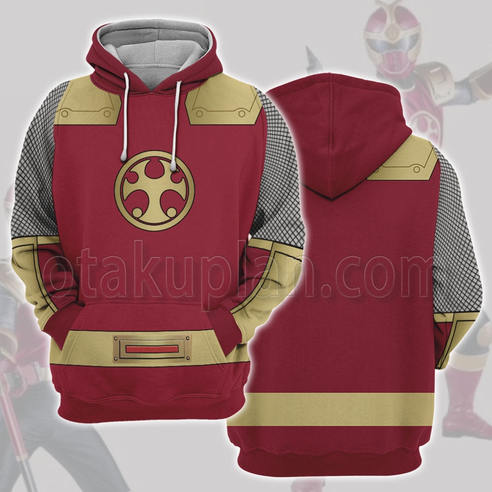Power Rangers Ninja Storm Crimson Thunder Ranger Red Cosplay Hoodie