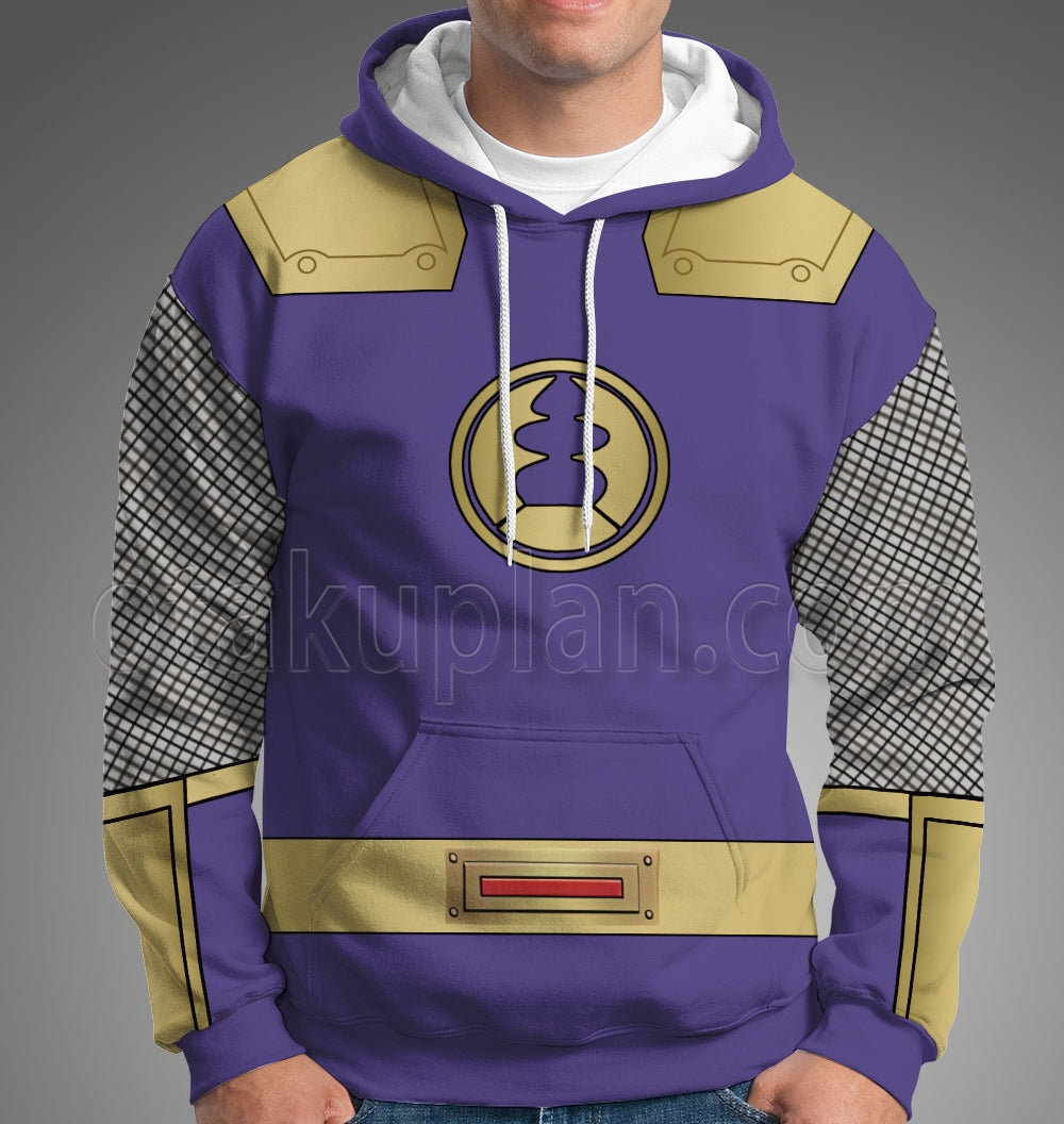 Power Rangers Ninja Storm Navy Thunder Ranger Purple Cosplay Hoodie