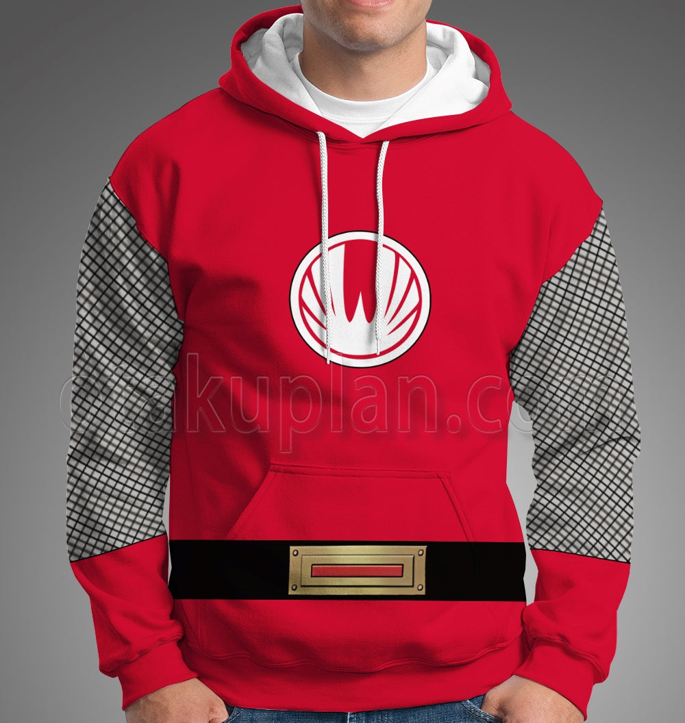 Power Rangers Ninja Storm Red Cosplay Hoodie