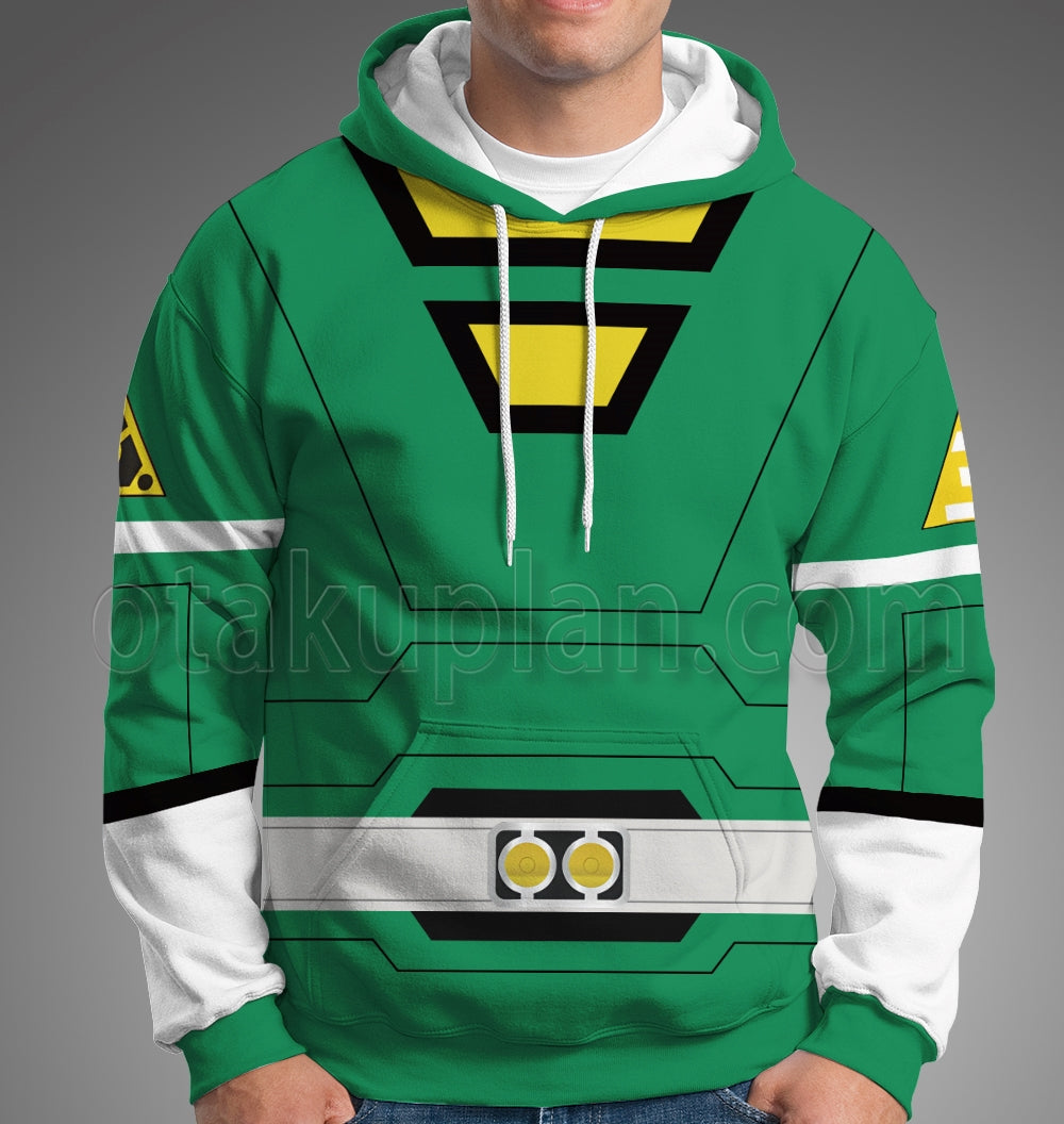 Power Rangers Turbo Green Cosplay Hoodie