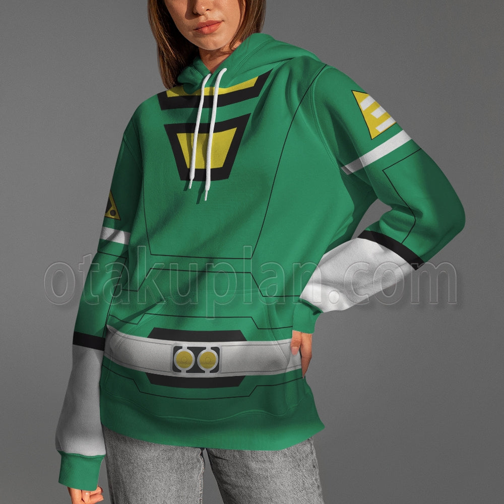 Power Rangers Turbo Green Cosplay Hoodie