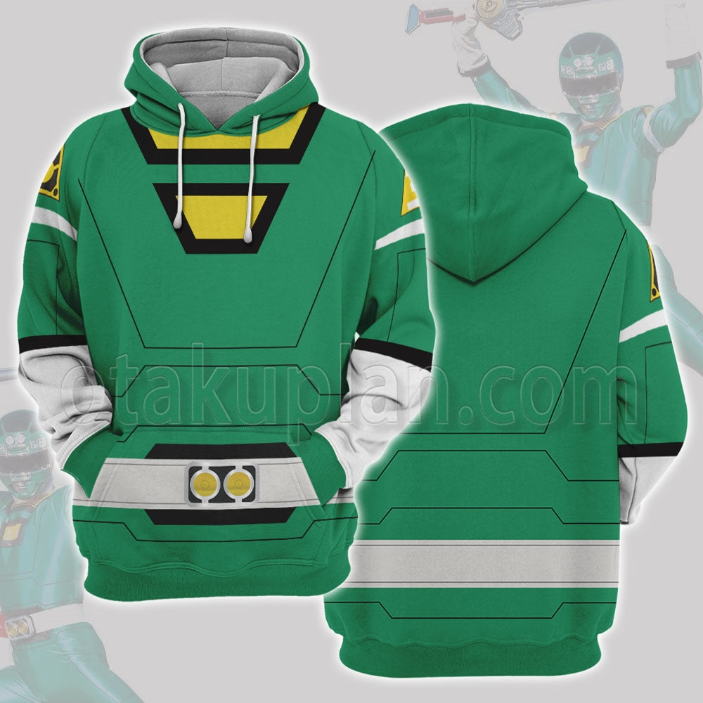 Power Rangers Turbo Green Cosplay Hoodie