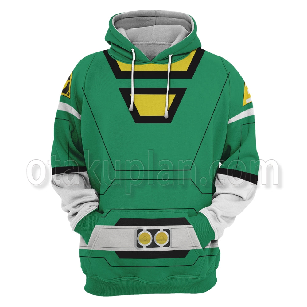 Power Rangers Turbo Green Cosplay Hoodie