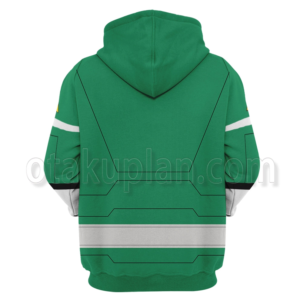 Power Rangers Turbo Green Cosplay Hoodie