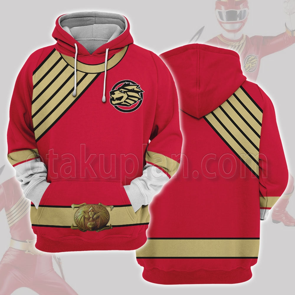 Power Rangers Wild Force Red Cosplay Hoodie