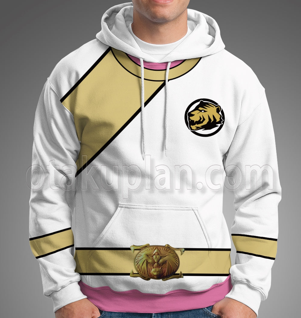 Power Rangers Wild Force White Cosplay Hoodie