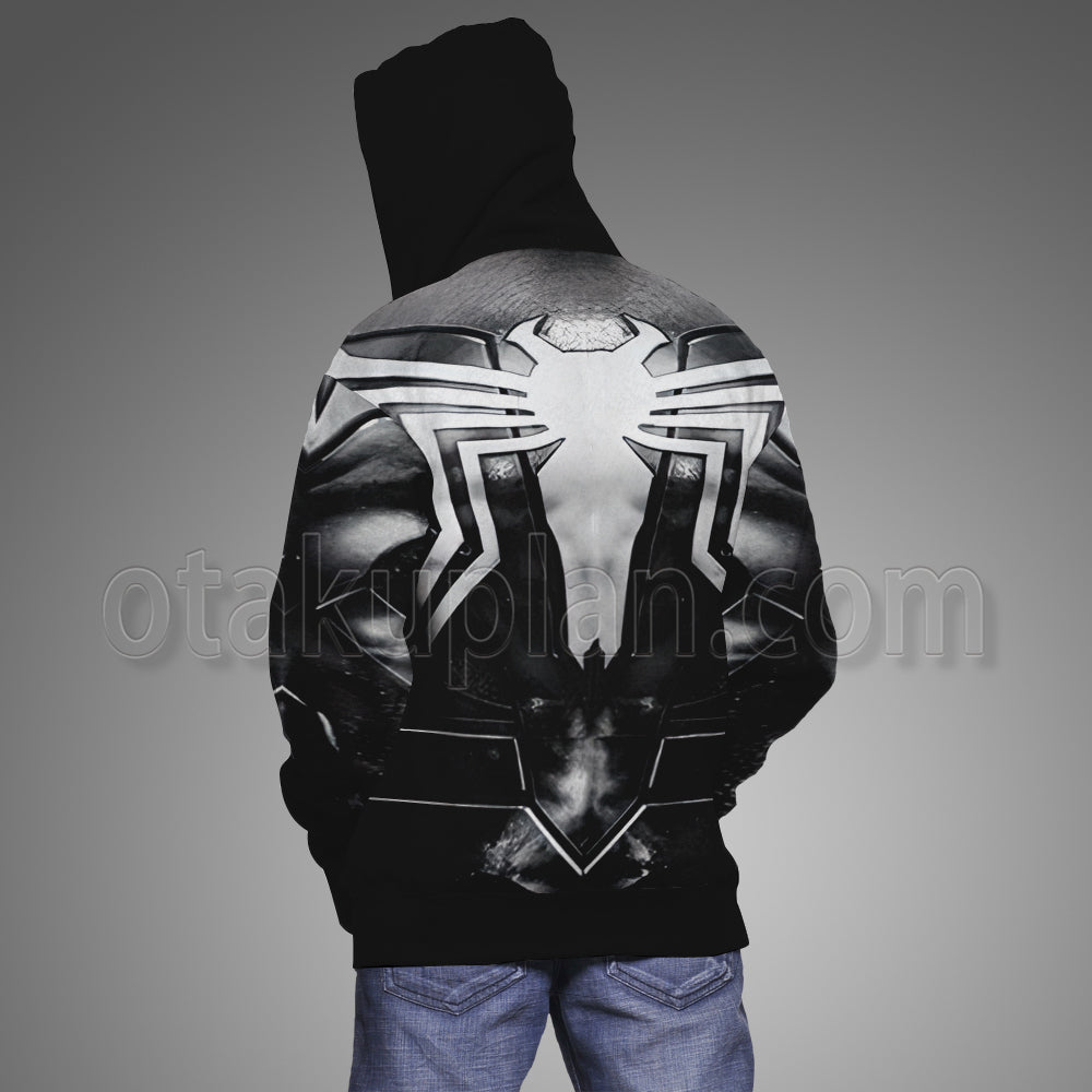 Spider Hero 2 Venom Black Jumpsuit Cosplay Hoodie