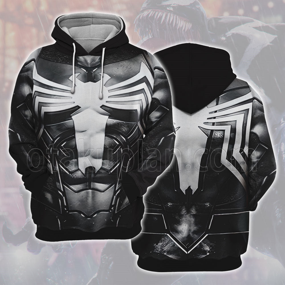 Spider Hero 2 Venom Black Jumpsuit Cosplay Hoodie