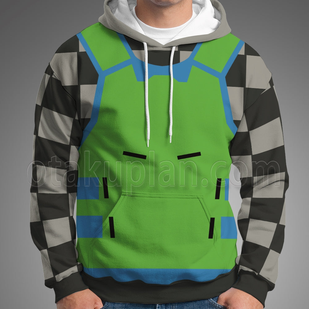 Splatoon 3 Lime Battlecrab Shell Cosplay Hoodie