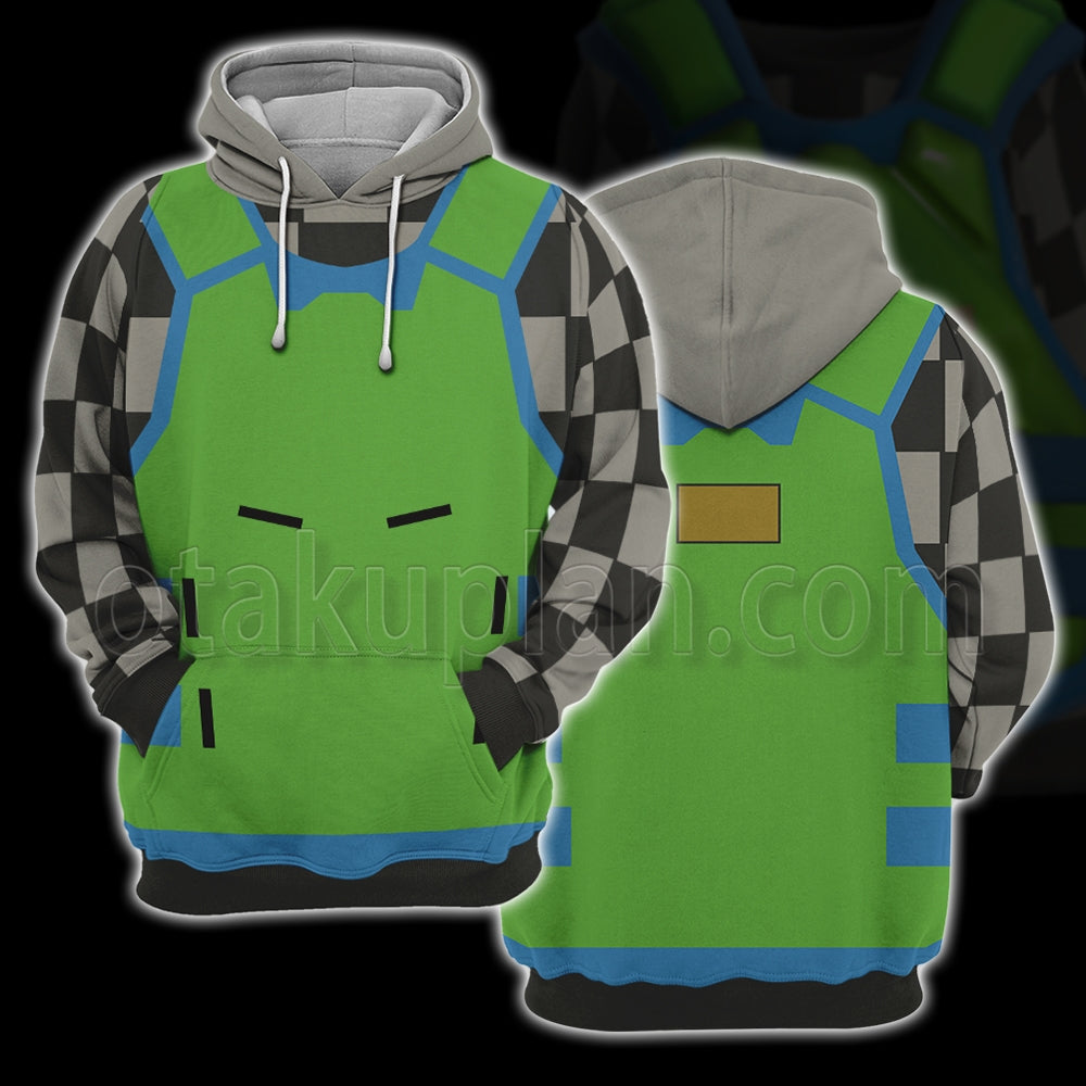 Splatoon 3 Lime Battlecrab Shell Cosplay Hoodie