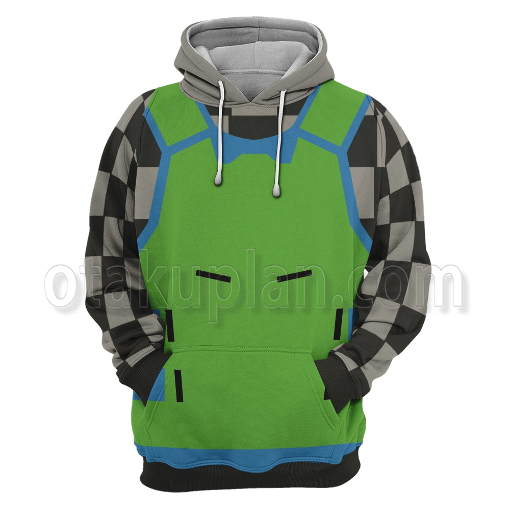 Splatoon 3 Lime Battlecrab Shell Cosplay Hoodie