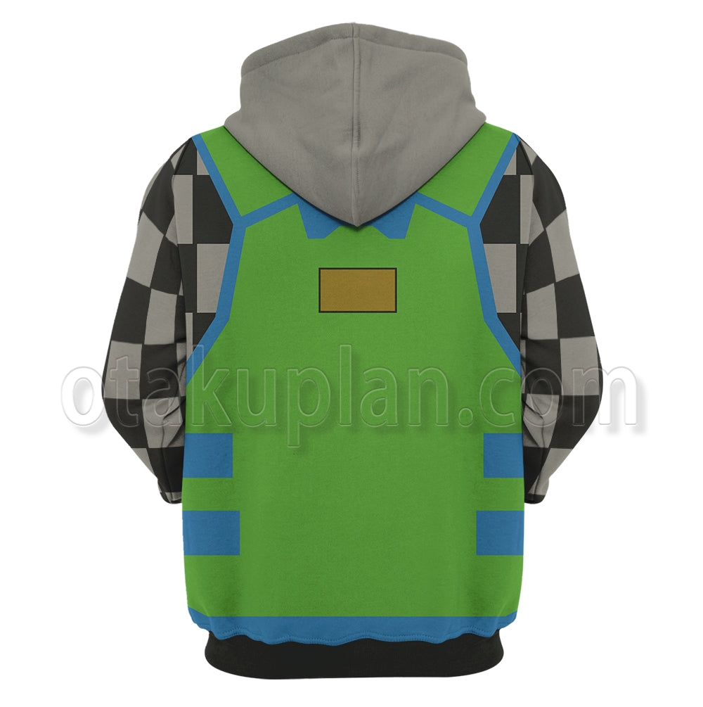 Splatoon 3 Lime Battlecrab Shell Cosplay Hoodie