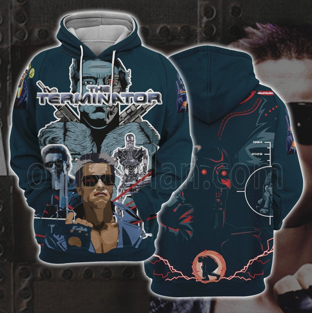The Terminator I Will Be Back Navy Blue Hoodie