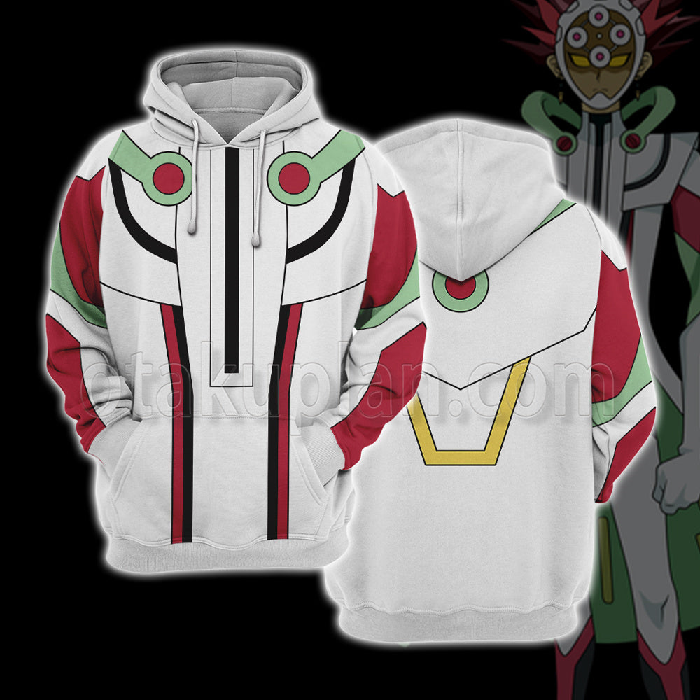 Yu Gi Oh Vrains Revolver White Combat Clothing Cosplay Hoodie