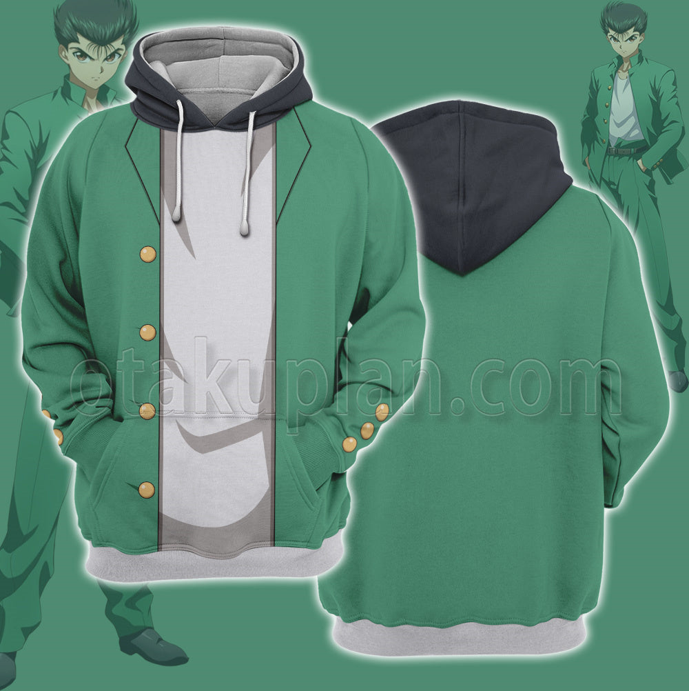 Yu Yu Hakusho Urameshi Yuusuke Green Uniform Cosplay Hoodie