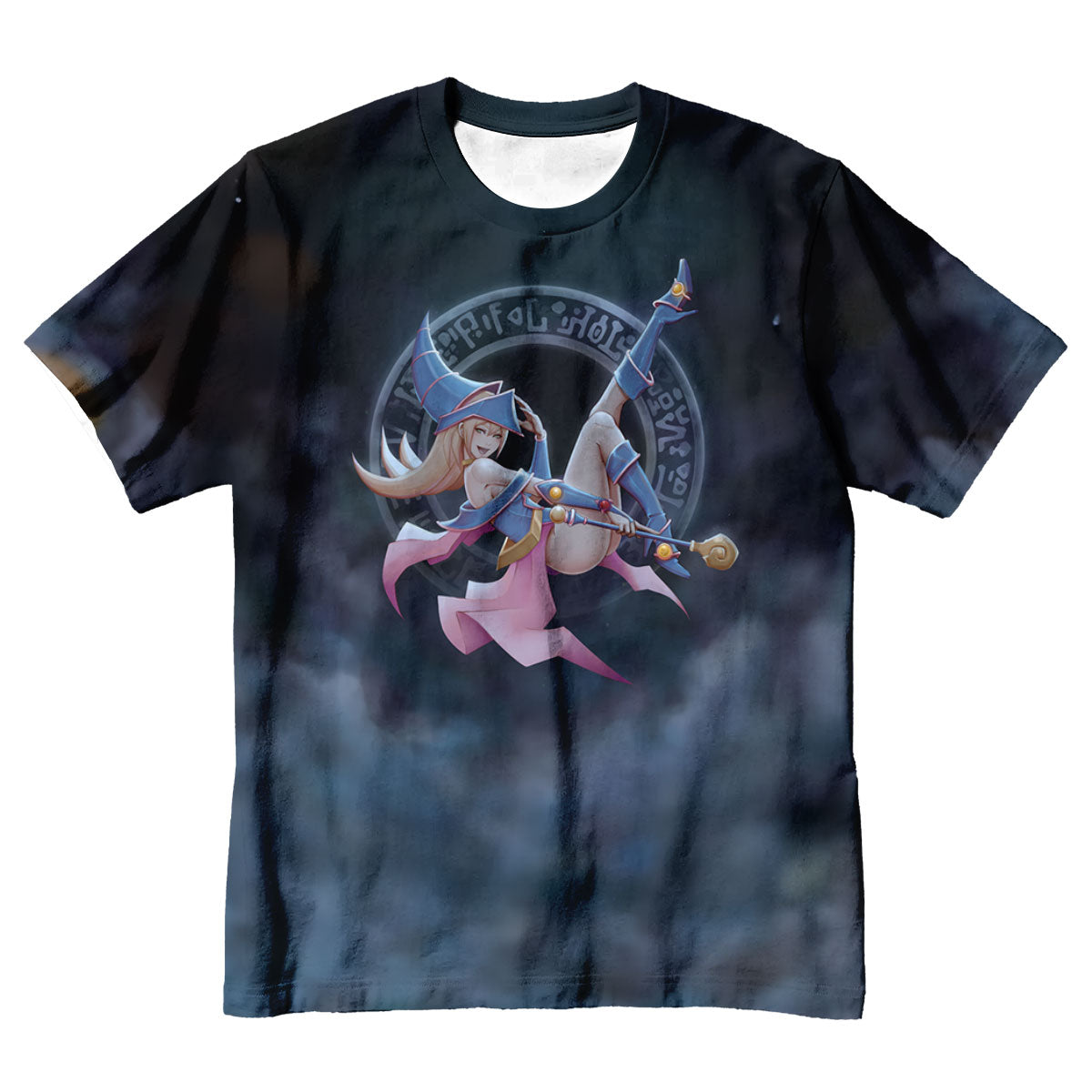 Yugioh Dark Magician Girl Floating In Blue Pink Mist Anime Apparel