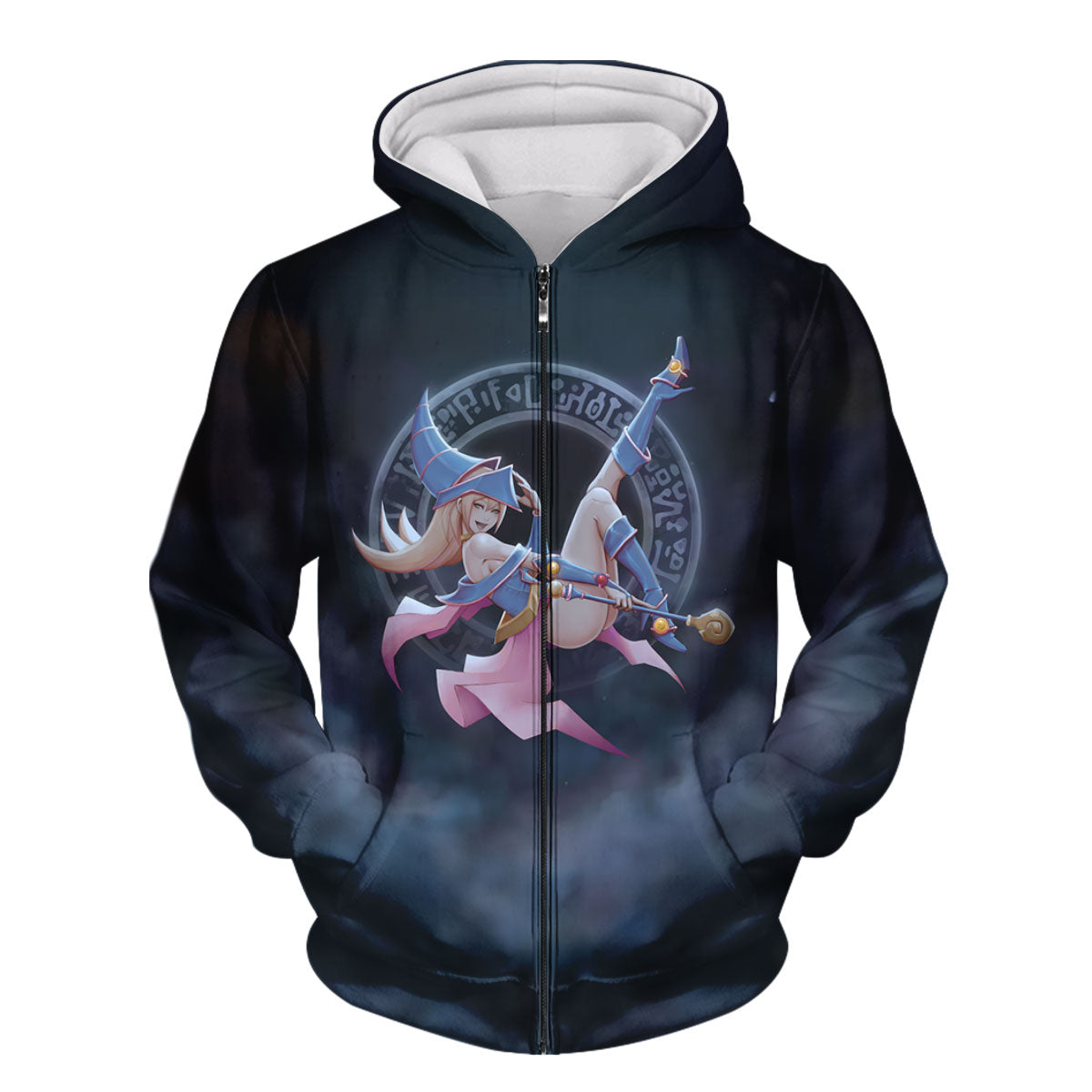 Yugioh Dark Magician Girl Floating In Blue Pink Mist Anime Apparel