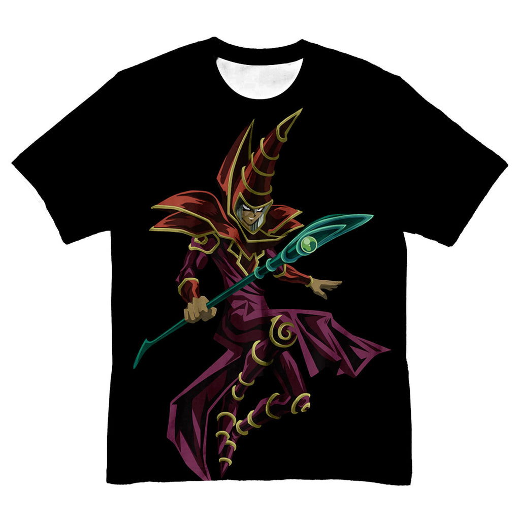 Yugioh Dark Magician Holding Red Staff In Battle Anime Apparel