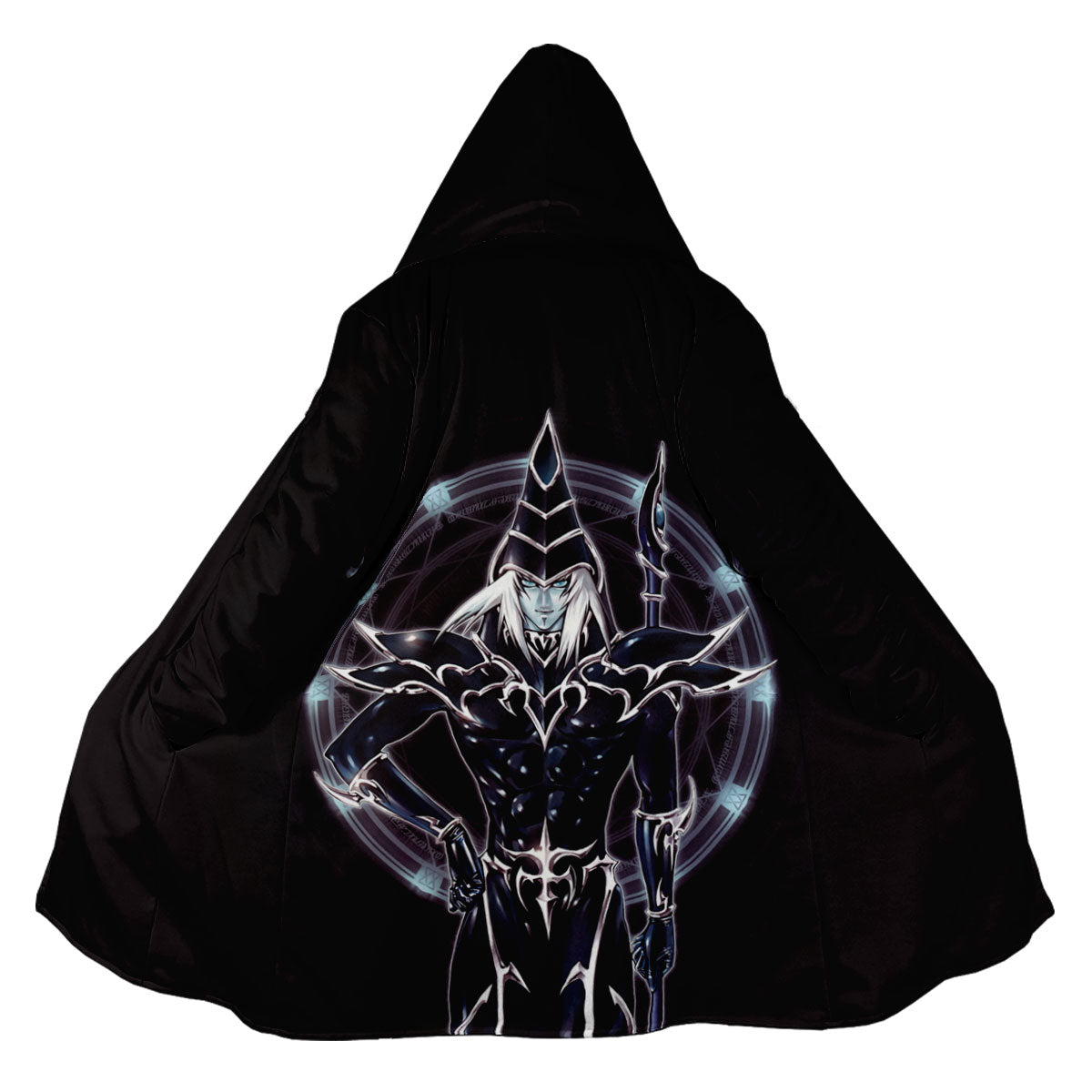 Yugioh Dark Magician Holding Staff Standing In Black Attire Anime Apparel