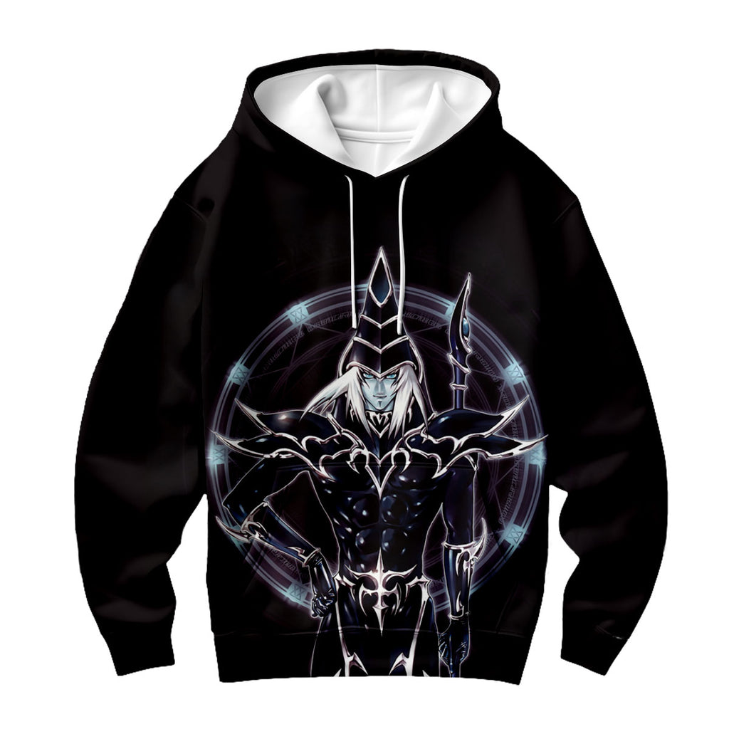 Yugioh Dark Magician Holding Staff Standing In Black Attire Anime Apparel