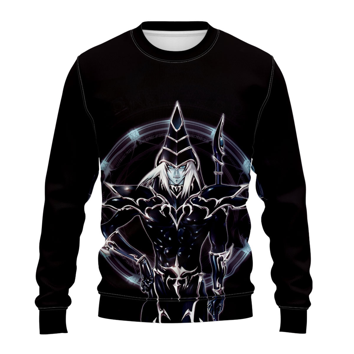 Yugioh Dark Magician Holding Staff Standing In Black Attire Anime Apparel