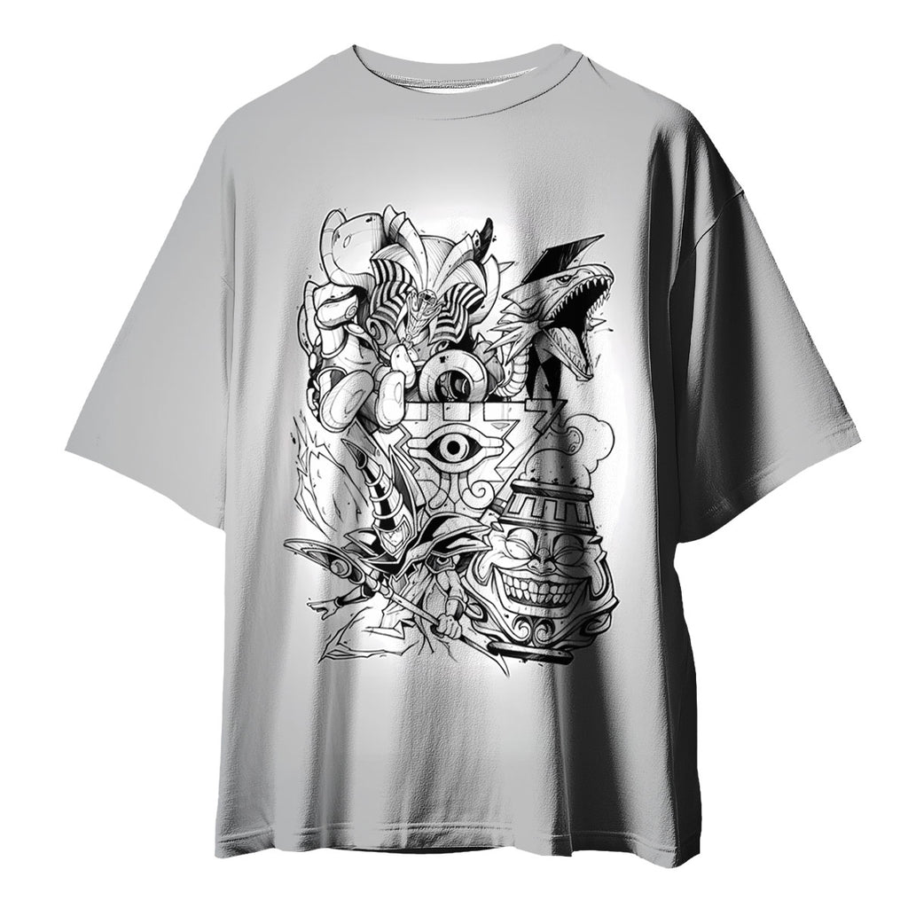 Yugioh Dark Magician Monochrome Combat Stance Illustration Anime Apparel